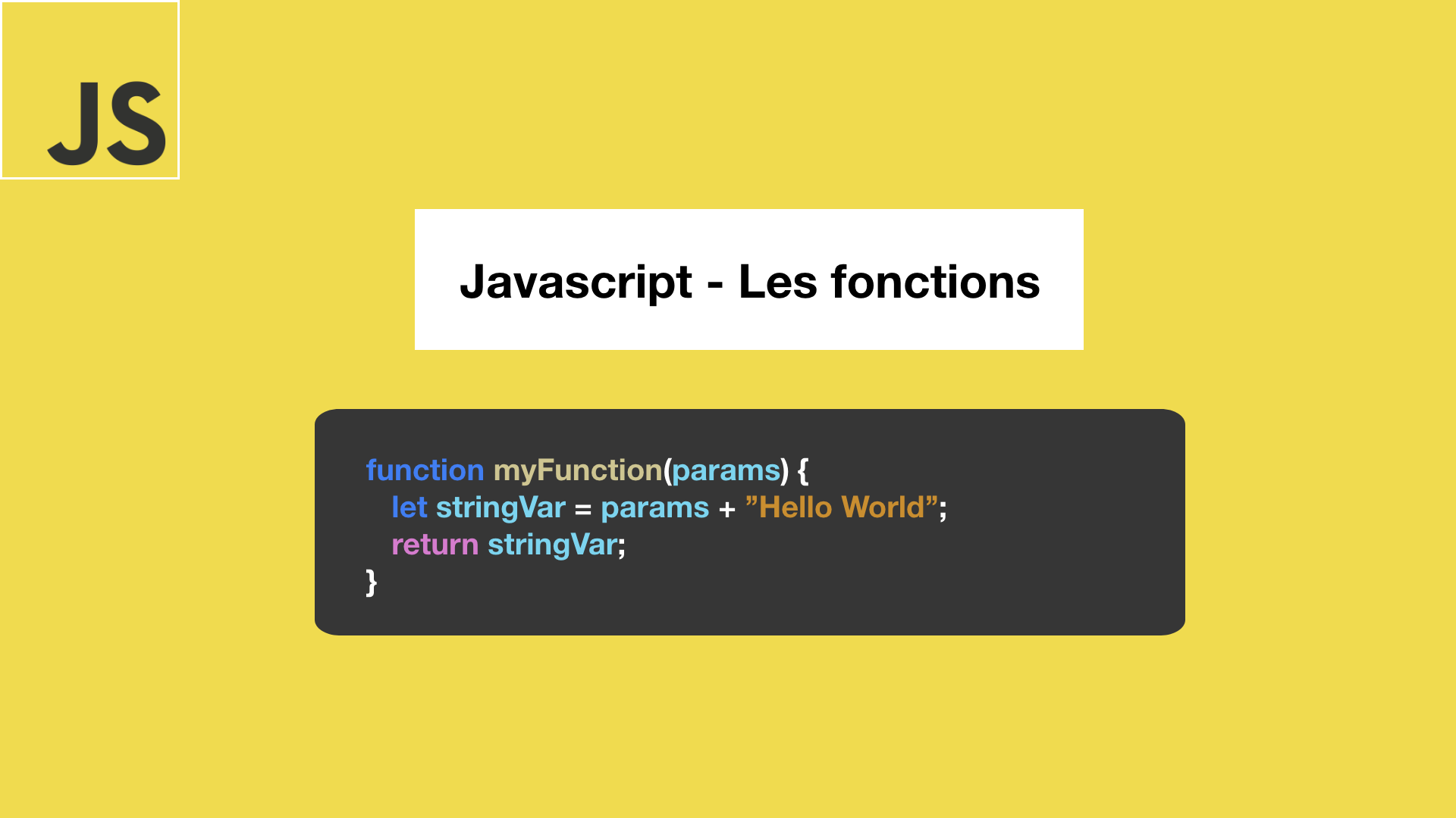 Javascript - Les fonctions