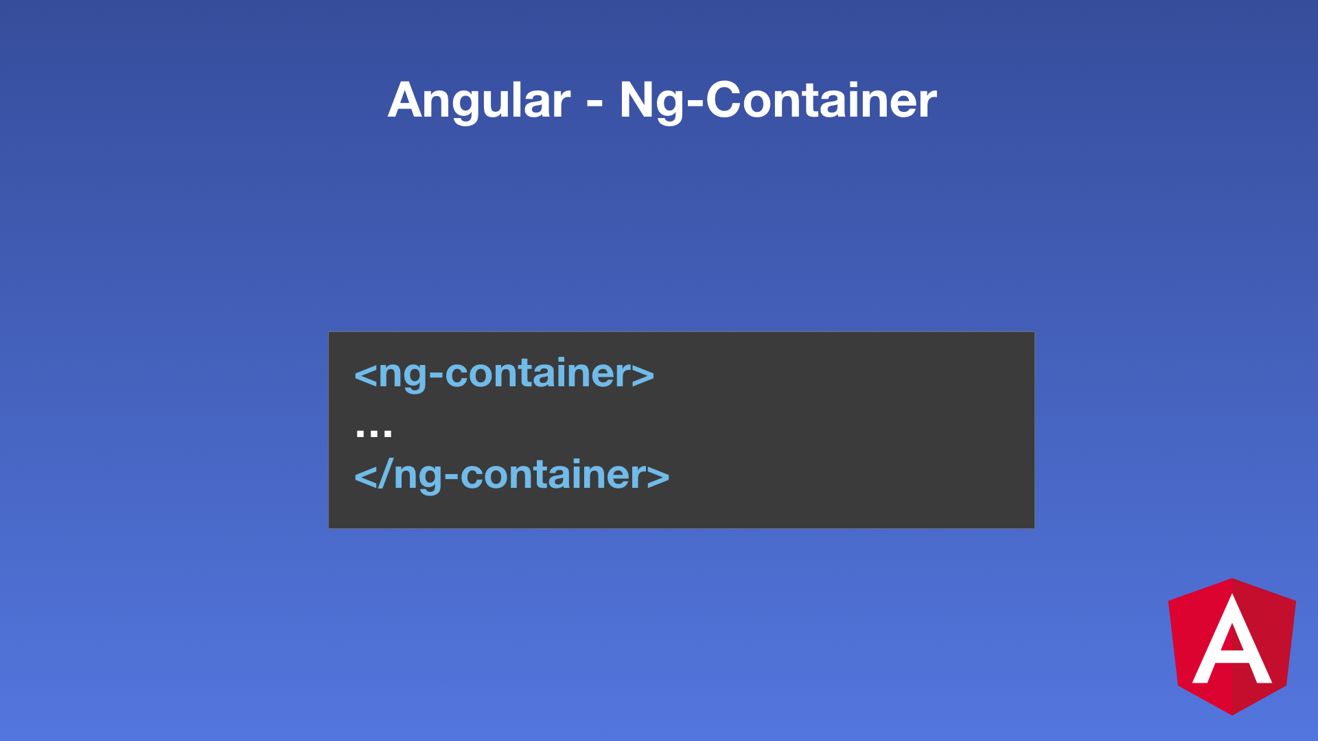 Angular - Ng-container